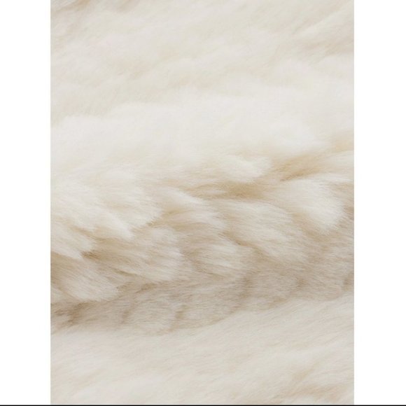 elegant contrast binding hook closure fuzzy coat chic classic - Picture 10 of 10